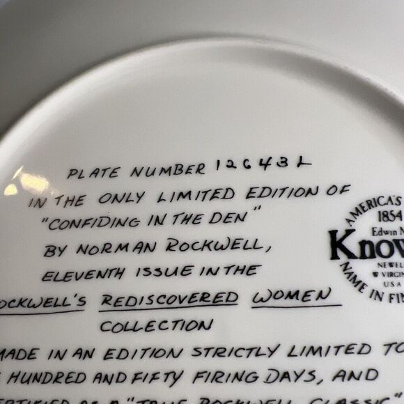 NORMAN ROCKWELL “Confiding in the Den” Rediscovered Women * plate # 12643L‎ - Picture 7 of 11